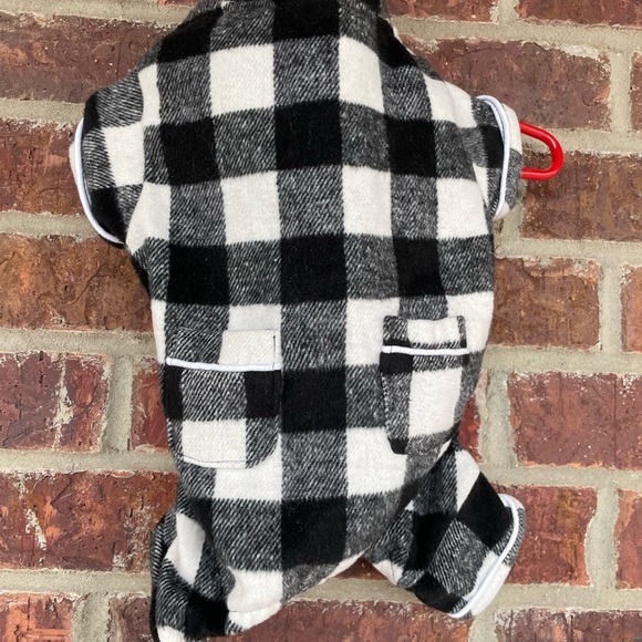 NWT Dog’s Harry Barker Black Buffalo Check Flannel Pajama Outfit Size Small - Picture 7 of 16